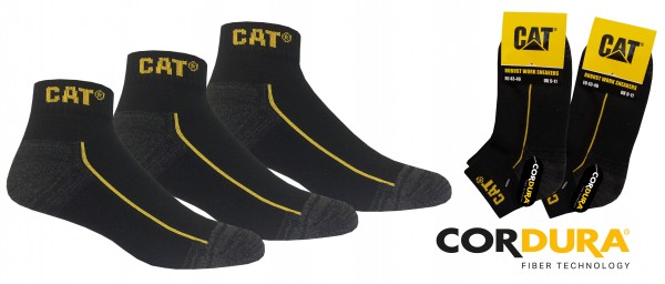 CAT Caterpillar 6|9|12 Paar kurze Robust Arbeitssneaker mit Cordura - 39-42/43-46