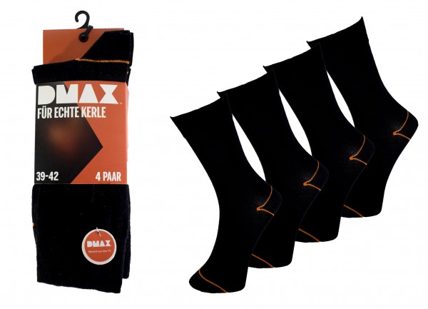 DMAX schwarze BusinessSocken "für echte Kerle" - 4|8|12|24 Paar in allen Größen