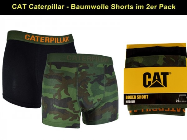 CAT Caterpillar 2Stk. Herren Boxershorts im Camouflage-Look - in M/L/XL/XXL