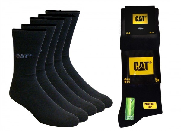 CAT Caterpillar 5|10|15|20 Paar BusinessSocken schwarz in allen Größen