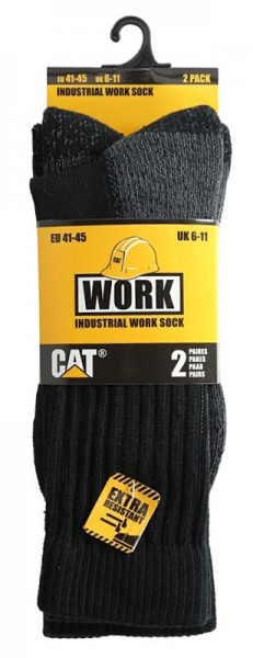 CAT Caterpillar 4|6|8 Paar extreme Industrie Arbeitssocken, schwarz in 41-45